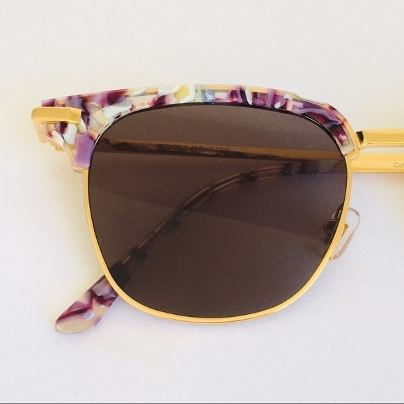 Gentle Monster Core 612 PD4 Clubmaster Gold Metal & Acetate Sunglasses - Picture 6 of 6